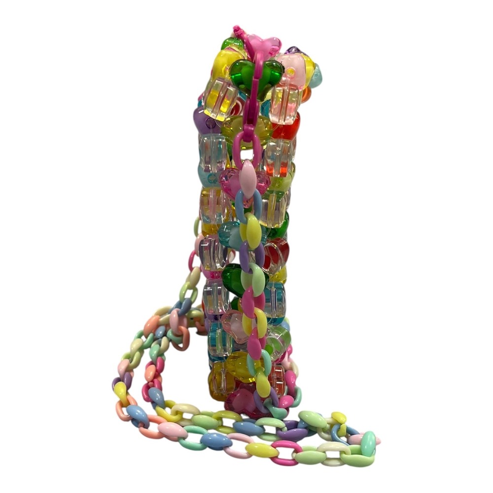 YEZILUU Y2K Kawaii Multi Color Beaded Heart Crossbody Bag Kidcore Harajuku Purse - Picture 6 of 6
